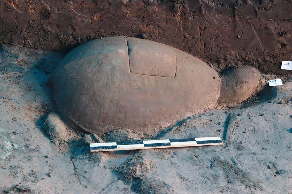 Archaeologists Discover Ancient Stone Turtle in Drained Angkor Reservoir