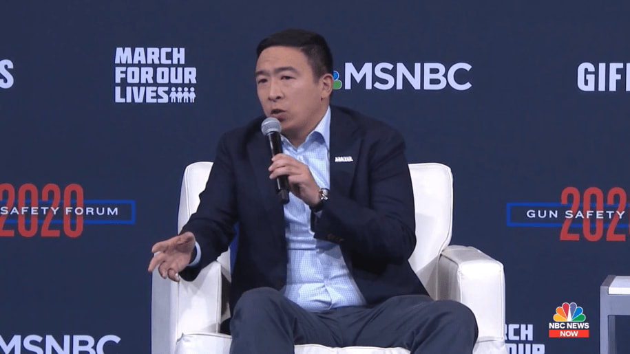 At gun safety forum, Andrew Yang vows to hold gun manufacturers accountable for gun violence