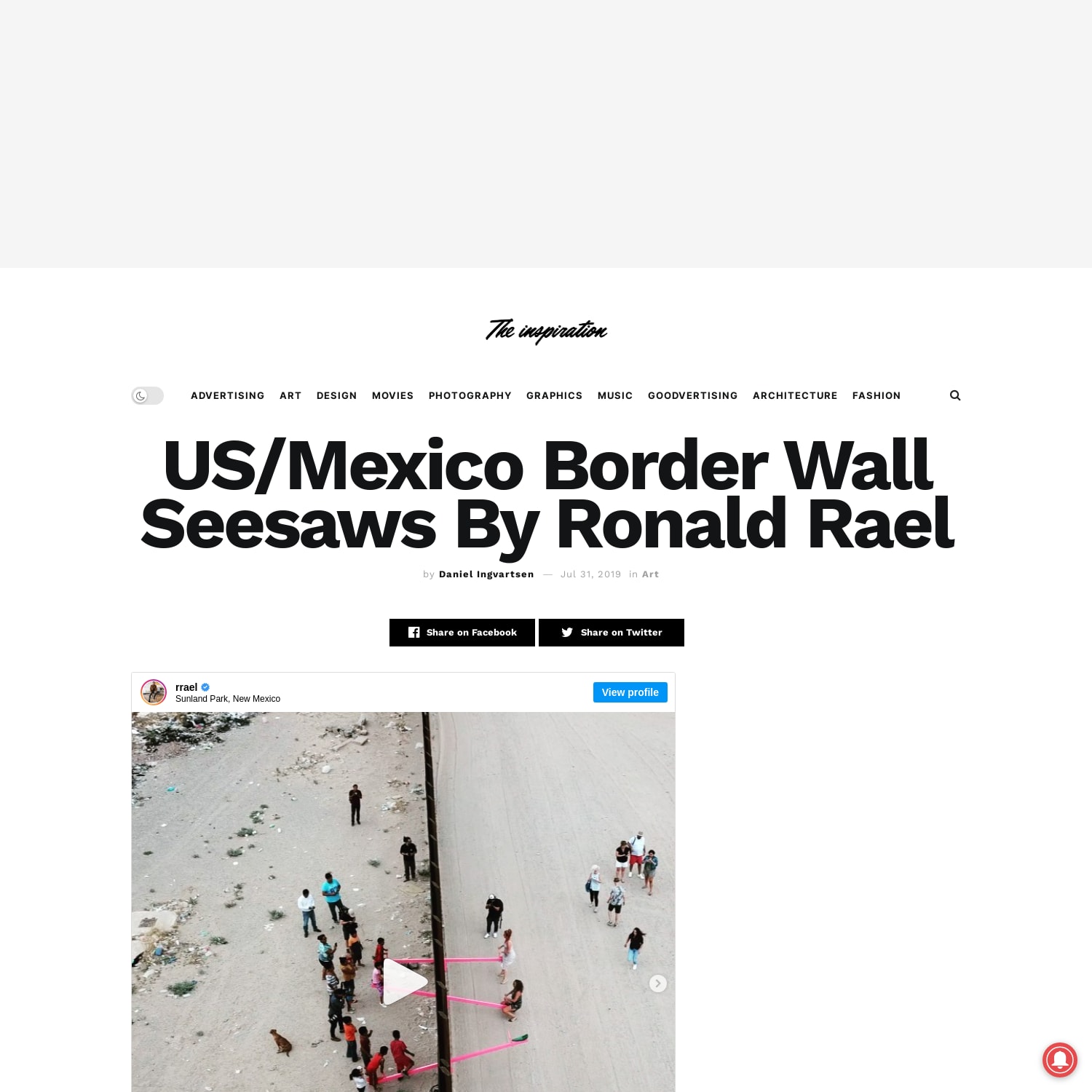 US/Mexico Border Wall Seesaws By Ronald Rael