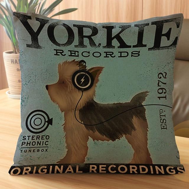 Yorkshire Terrier / Yorkie Records Cushion Cover - Series 4
