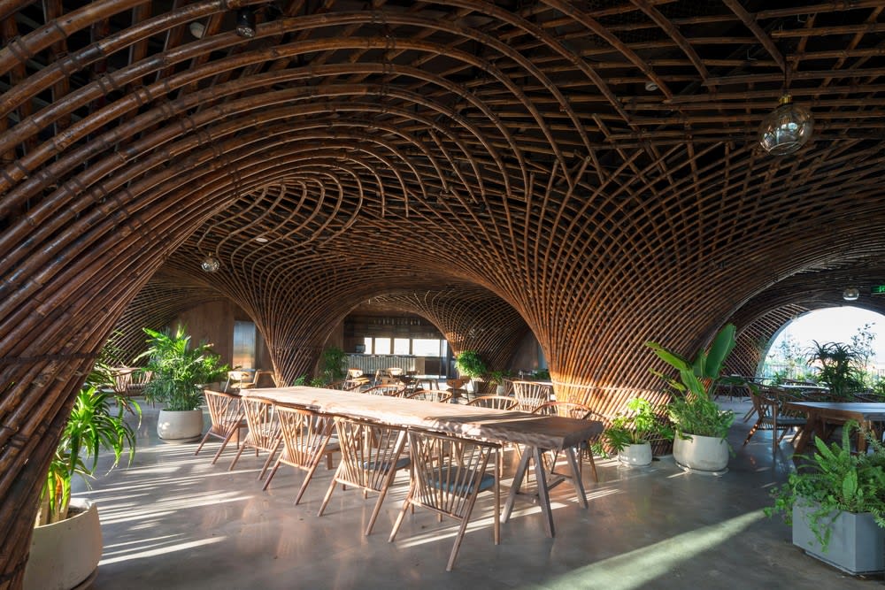 Have a look at the Nocenco Cafe it has the most stunning ceiling! Renovation project by VTN architects https://t.co/Z3R7ZfNpsa VinhCafe Vinh VietnameseCafe VietnameseArchitecture BuildingRenovations VietnameseArchitects Vietnam Vo Trong Nghia Architects