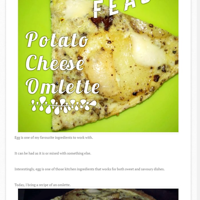 Recipe 64: Potato Cheese Omlette ~ Spices n Secrets