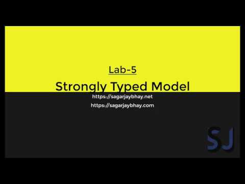 Lab 5 - Strongly Typed Model in Asp.Net MVC By Ssagar Jaybhay