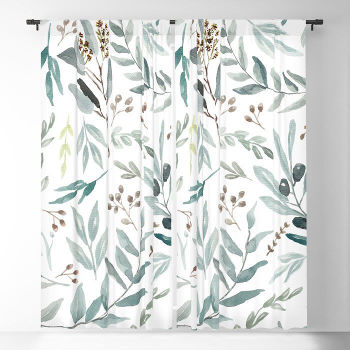 Eucalyptus pattern Blackout Curtain by aniiiz