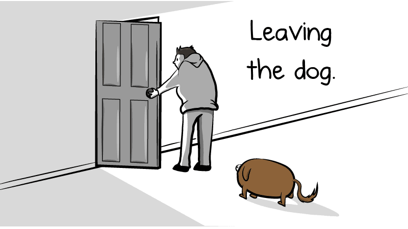 Leaving the dog