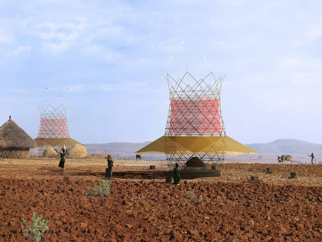 A Bamboo Tower That Produces Up To 25 Gallons of Water In A Day by Capturing Condensation