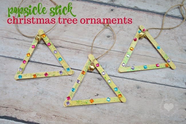Dollar Tree Craft: Popsicle Stick Christmas Tree Ornament