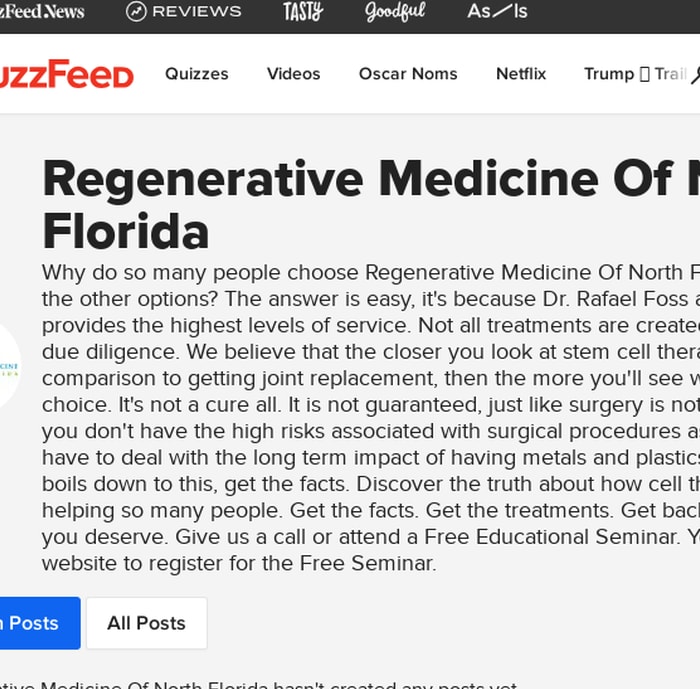 Regenerative Medicine Of North Florida (regenmednorthfl) on BuzzFeed