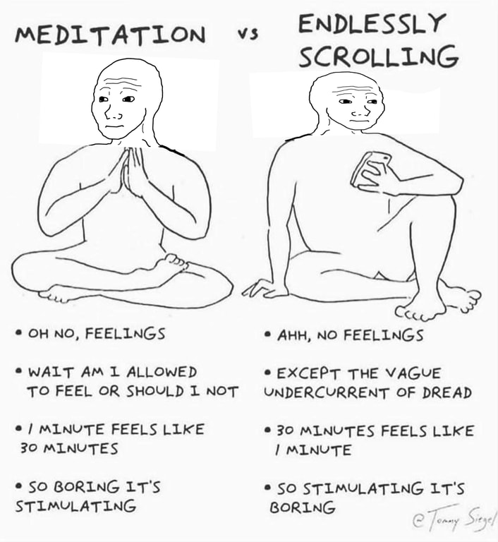 Meditation vs mindless scrolling