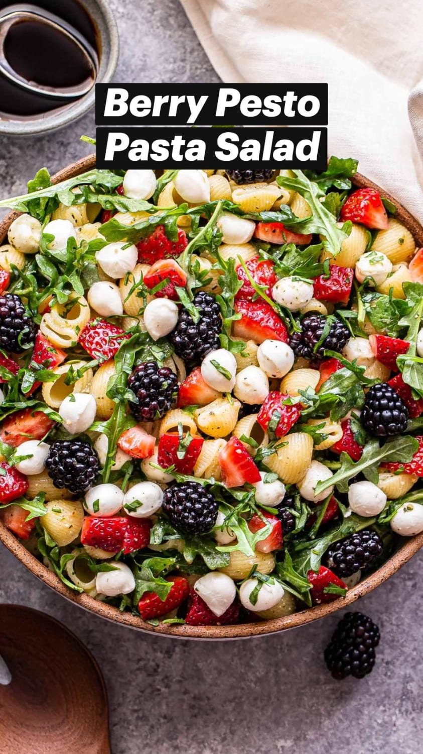 Berry Pesto Pasta Salad