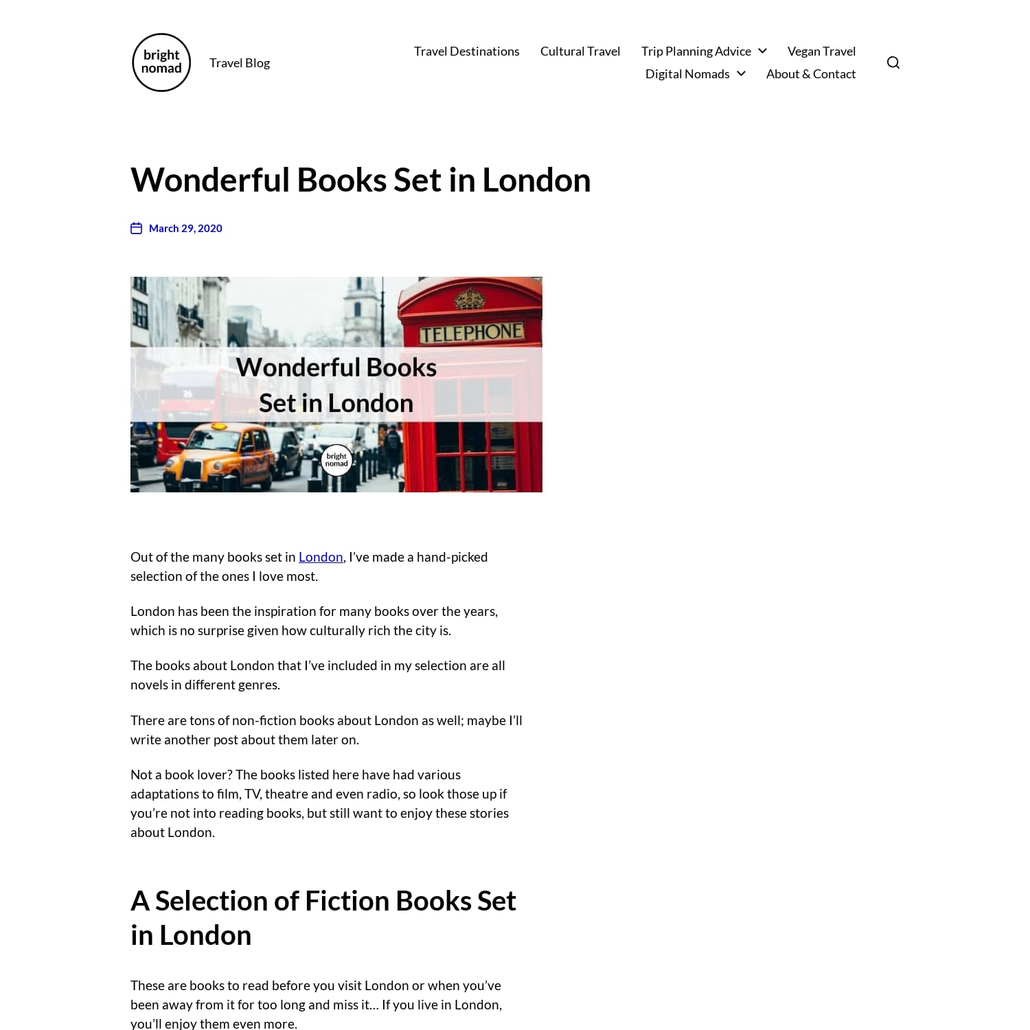 Wonderful Books Set in London - The Best London Novels