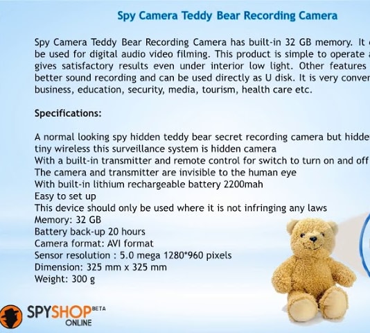 Spy Camera Teddy Bear In Delhi 9999332099