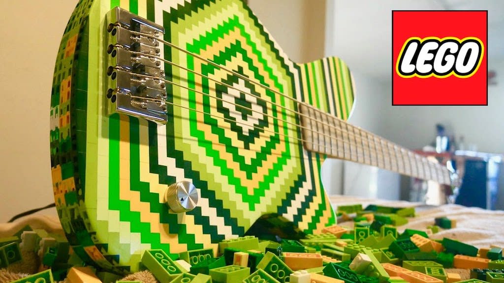 Funky Geometric Bass Made From 2000 LEGO Bricks