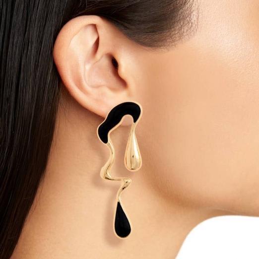 Leith Metal Drip Mismatched Earrings