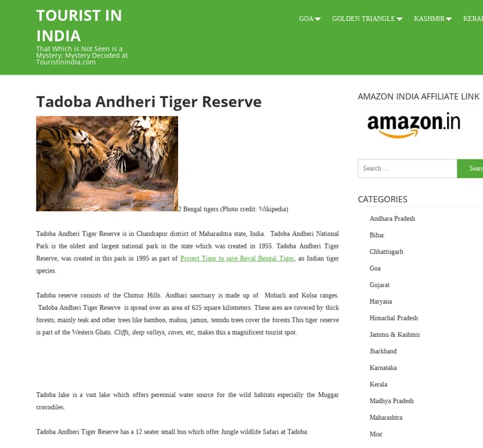 Tadoba Andheri Tiger Reserve