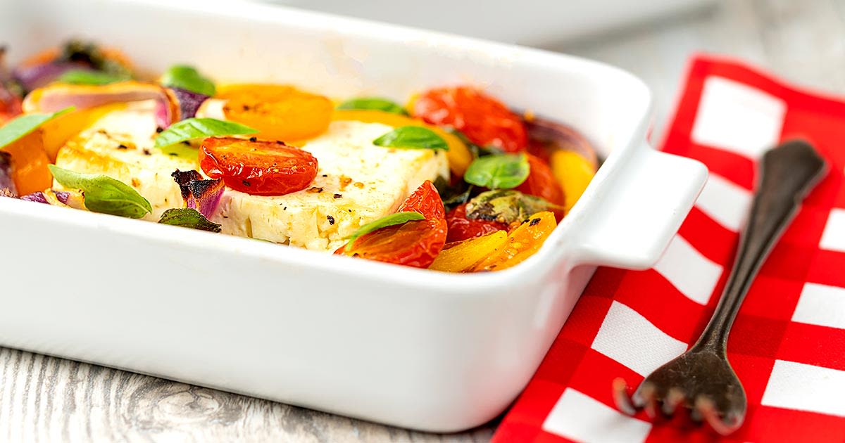 Baked Feta Cheese with Tomatoes & Pepper