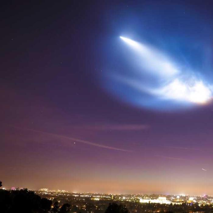 Sonic-boom UFO show! SpaceX launches satellite, lands rocket booster in California