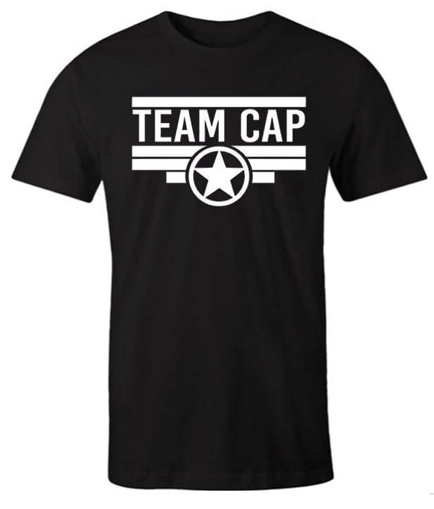 Team Captain America impressive graphic T Shirt