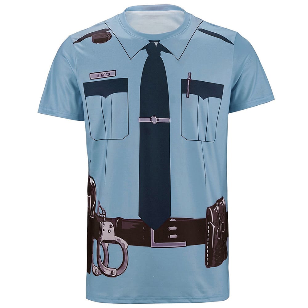 Police Pilot Pirate Tuxedo Prisoner 3D Funny T Shirt - Centarsko Market