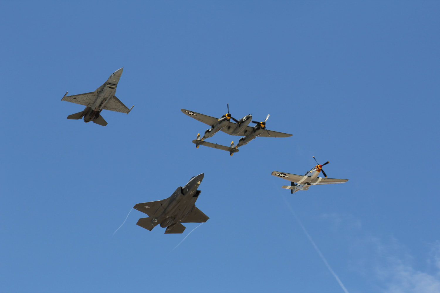 Amazing formation of warbirds over Travis AFB today at their open house airshow.