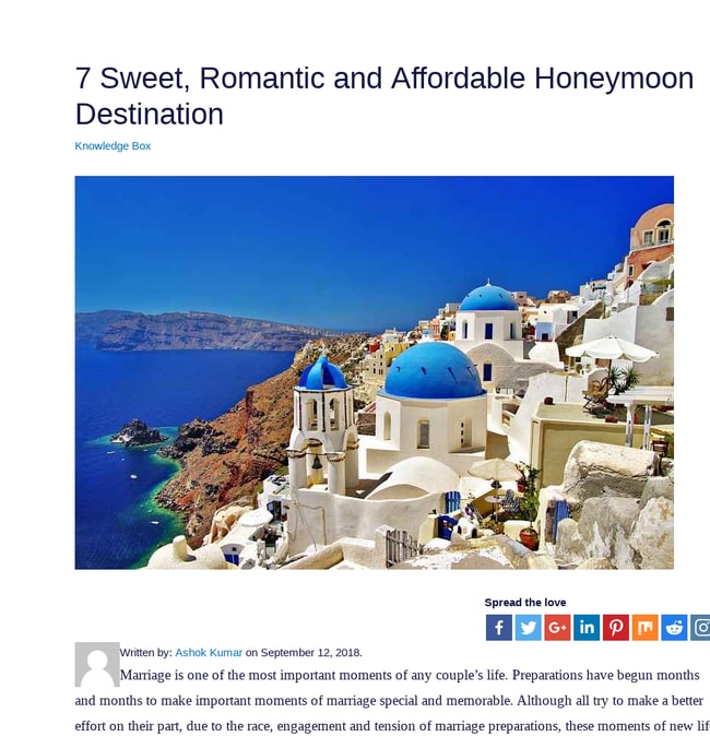 7 Sweet, Romantic and Affordable Honeymoon Destination