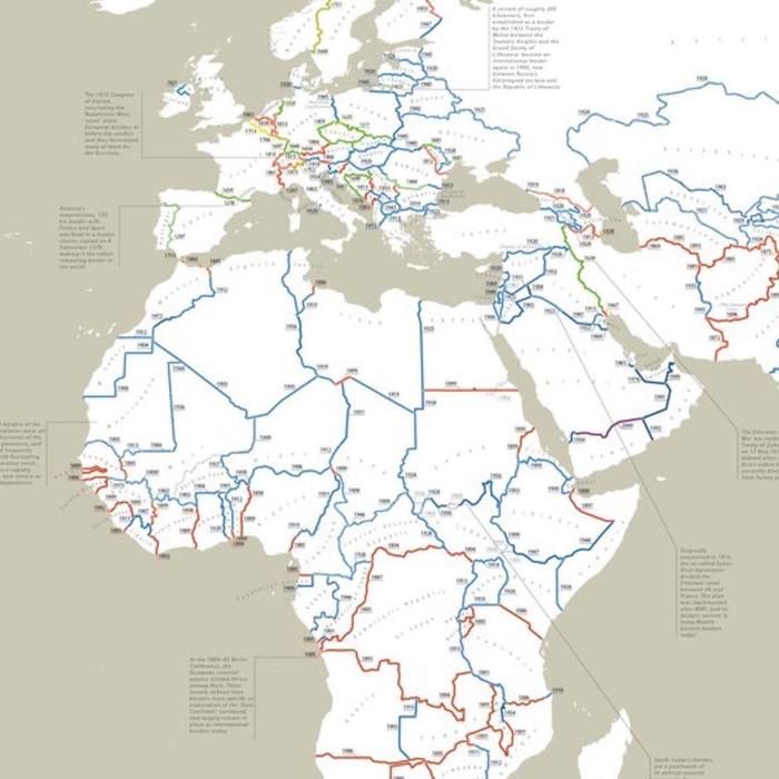 Huge color-coded map shows the world's most ancient and recent borders