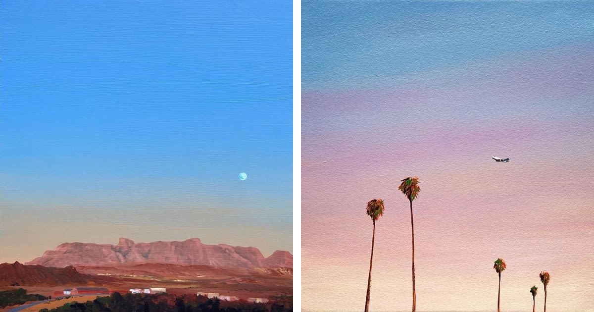Cotton Candy-Colored Landscape Paintings Showcase the Tranquil Beauty of Western Skies