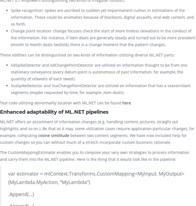 New release of ML.NET 0.7 (Machine Learning .NET)