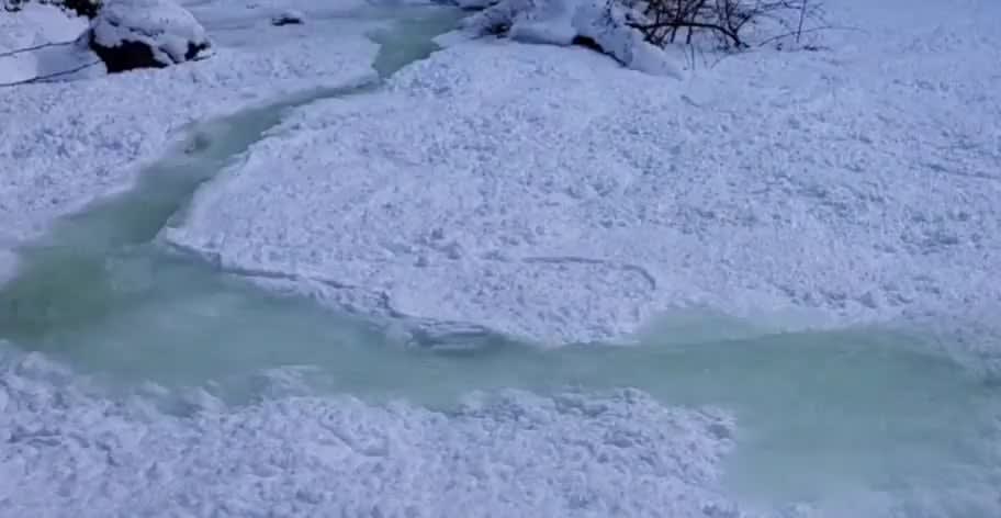 Stream freezes up within seconds in British Columbia, Canada (Source: @Brad604 on twitter)
