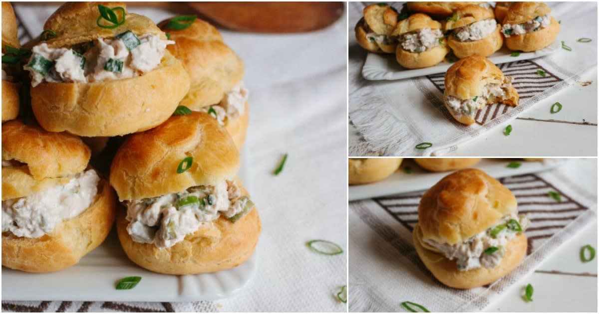 Delicious Chicken Salad in Homemade Puffs