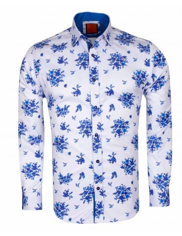 Mens casual floral design shirts print shirts
