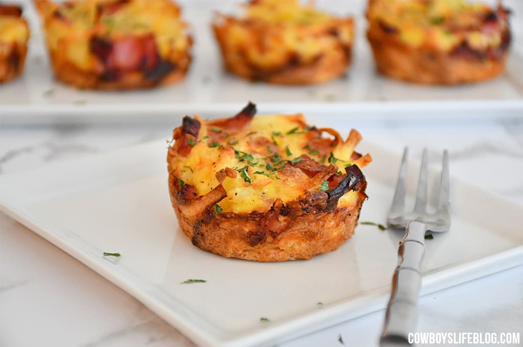 Hash Brown Ham and Cheese Egg Cups - A Cowboys Life
