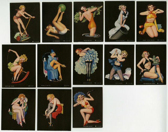 Salesman sample folio pinup calendar images from the Thomas D. Murphy
