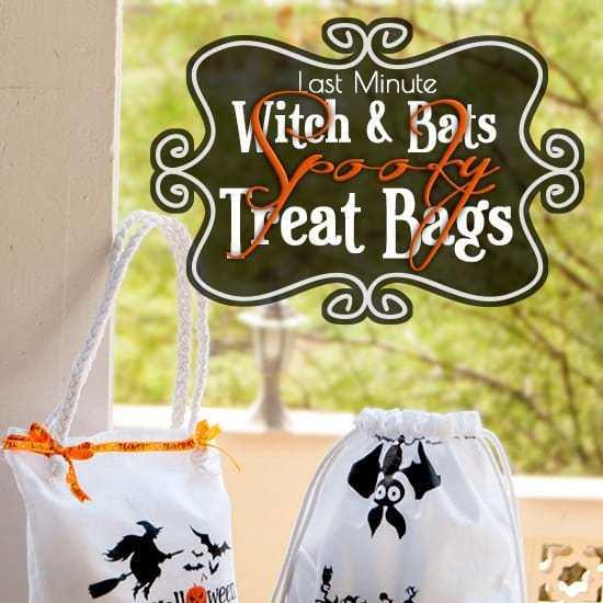 Last Minute Witch and Bats Spooky Halloween Treat Bags