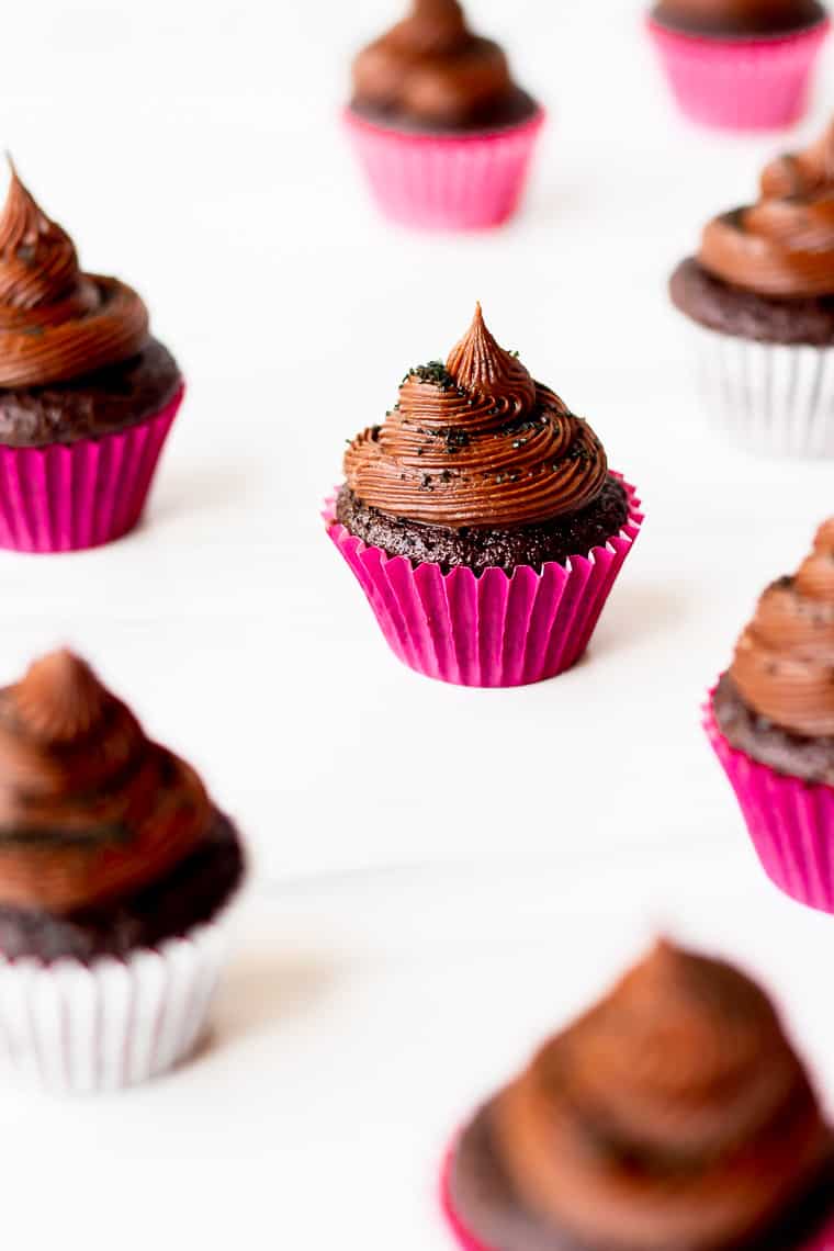 Mini Chocolate Cupcakes (Rich & Moist) - Delicious Little Bites