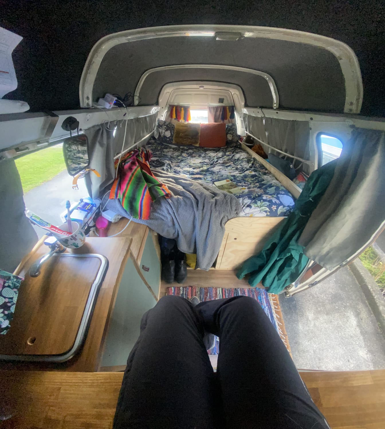 We’ve suddenly found ourselves homeless so we didn’t get to finish it properly, but after a week of van living I’d say we’ve done a good job.