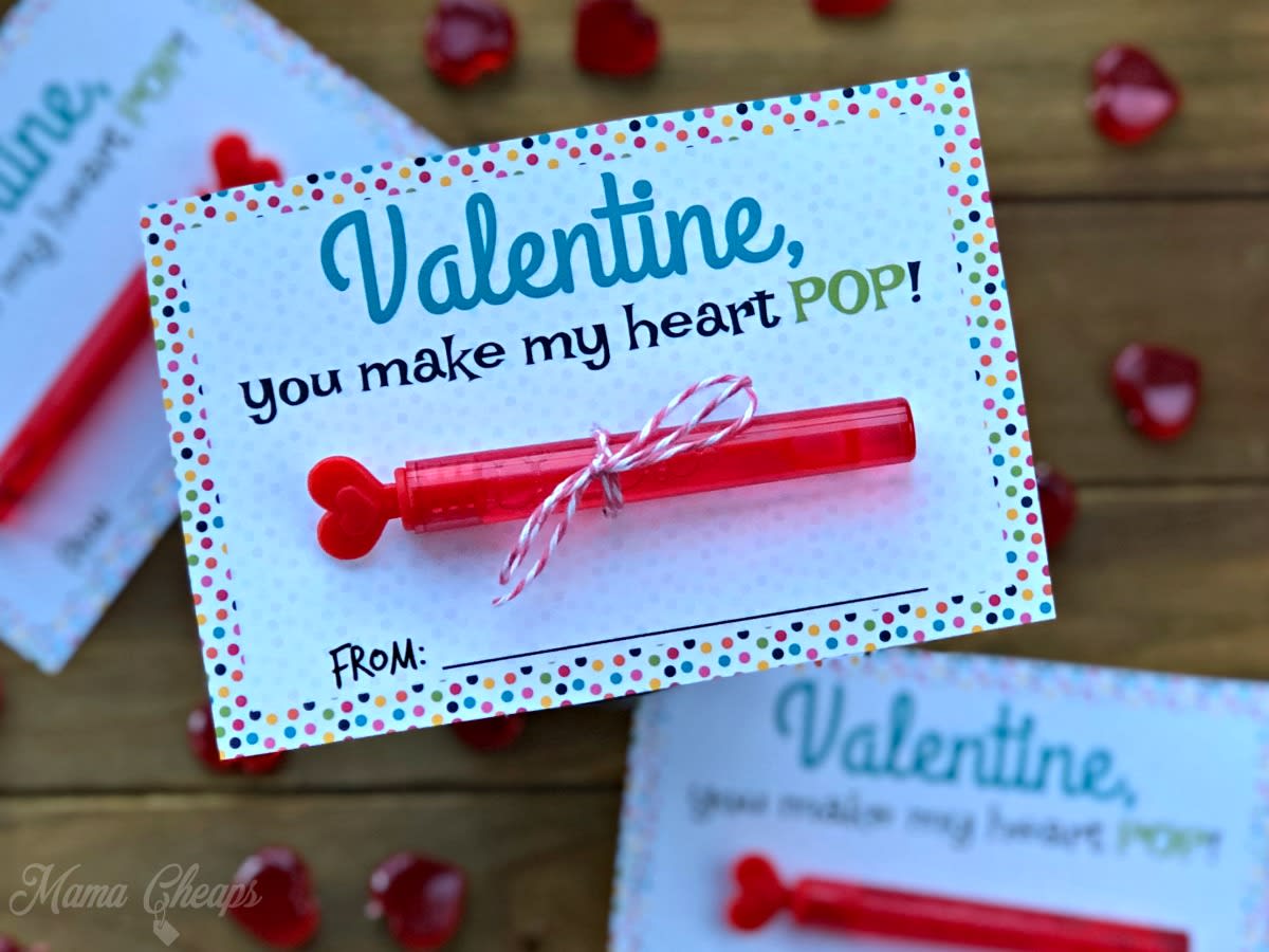 Easy Bubbles Valentine + Printable Cards