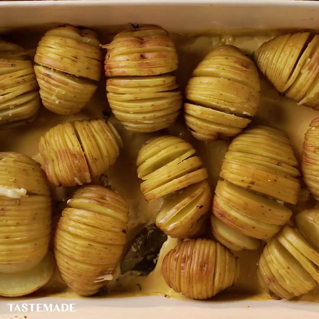 Perfect for lunch or dinner (or both), this easy Brie and Hasselback Potato Bake will be a hit with anyone that takes a bite.
