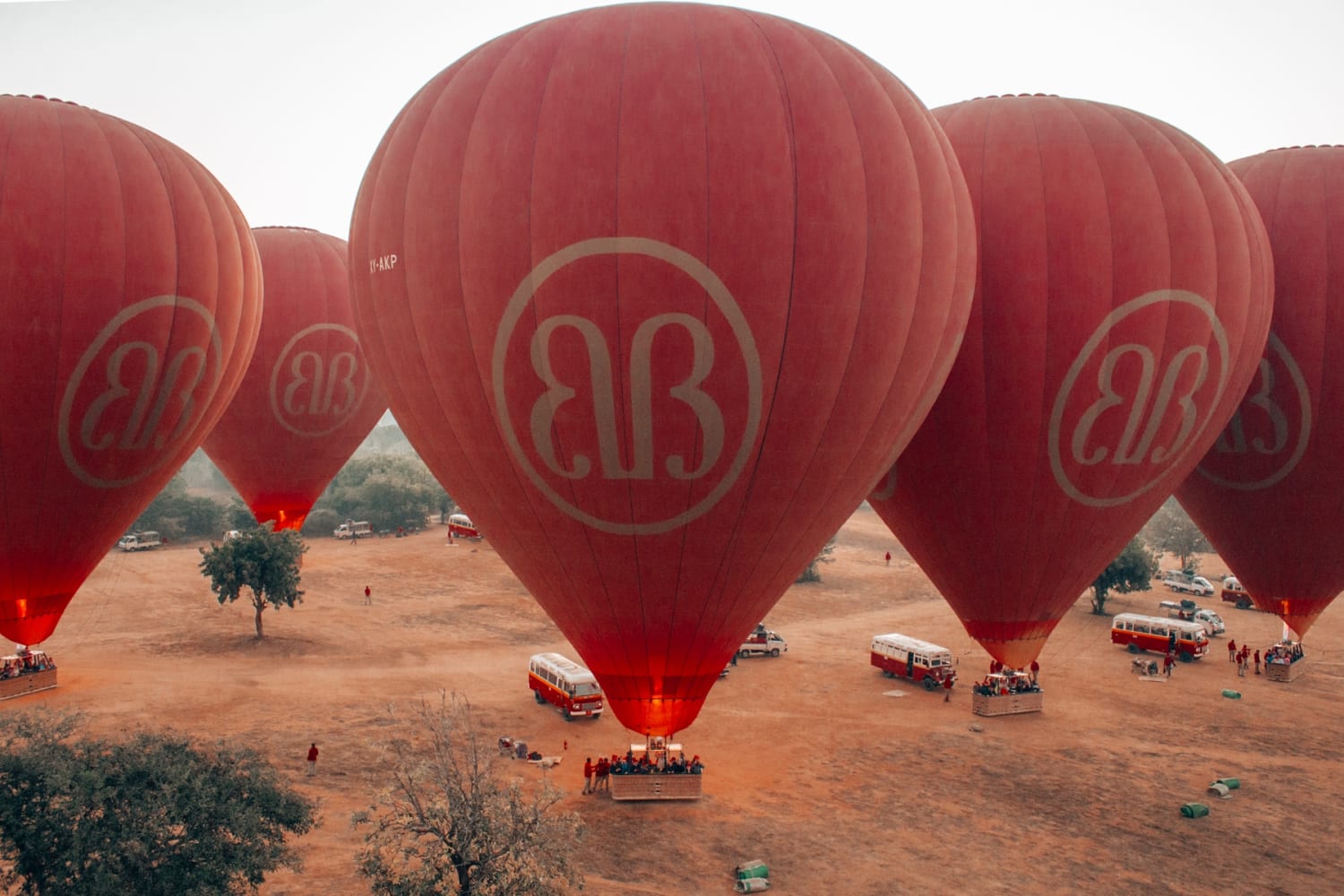 Flying In A Hot Air Balloon In Bagan, Myanmar