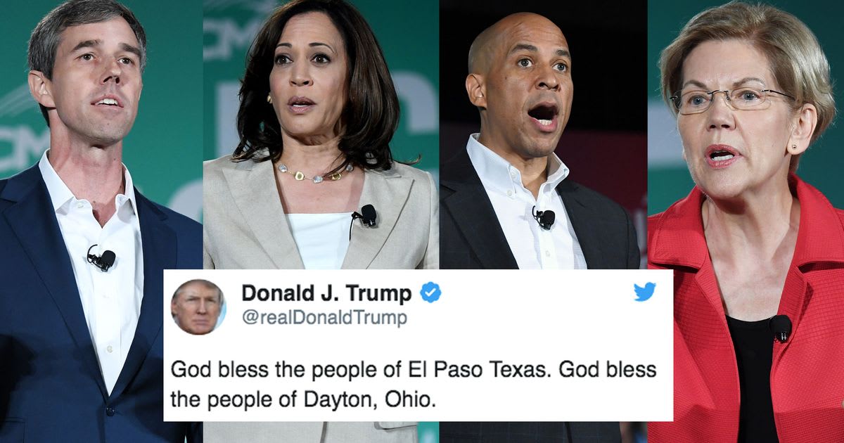 2020 candidates directly call out Trump in the wake of two mass shootings