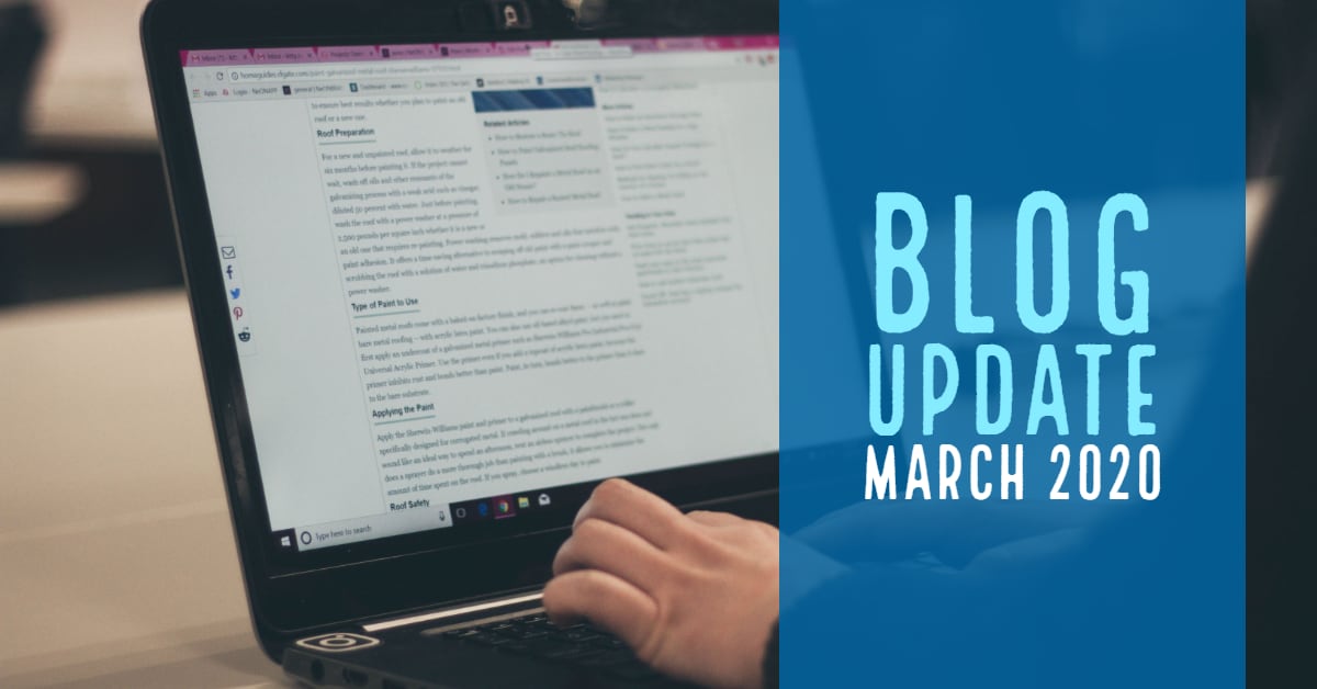Blog Update - March 2020