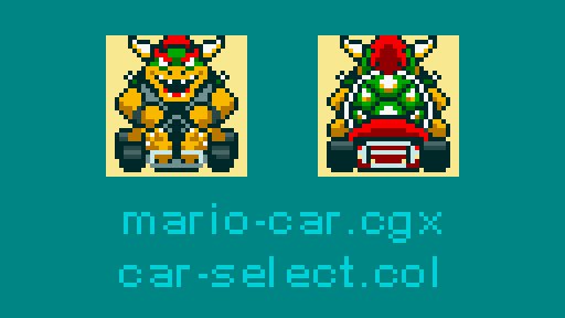 A comparison of some early ‘Super Mario Kart’ sprites of Bowser, from the