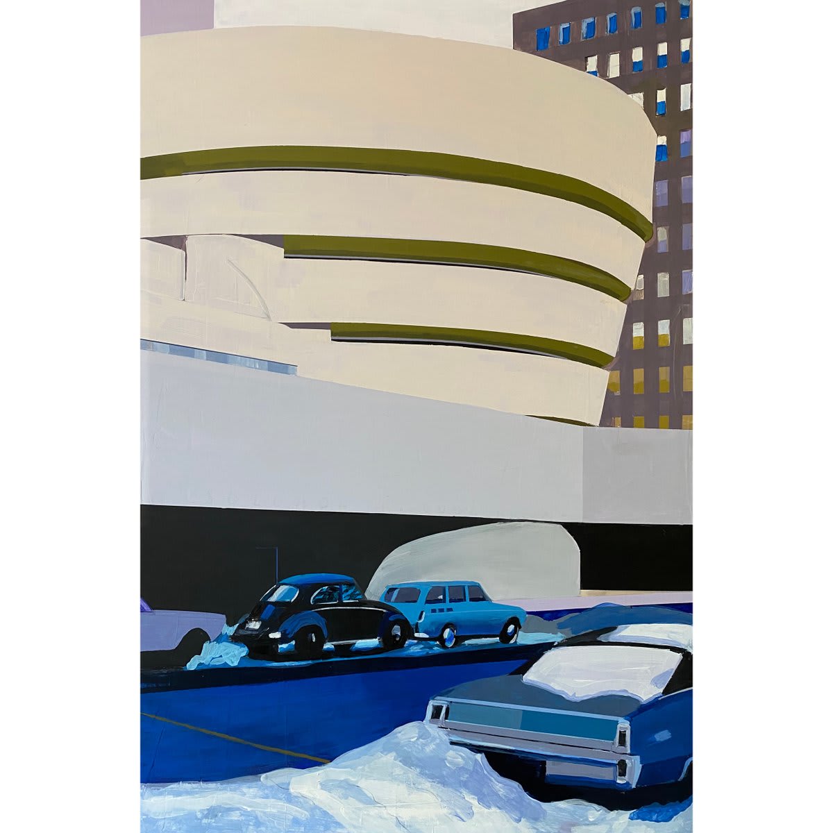 Today's FrankLloydWrightFridays illustration is by @jbrilli—"I've always loved the Guggenheim's architecture, and when I came across a vintage 35mm slide of this scene, I knew immediately that I wanted to paint it."