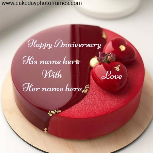 Happy Anniversary Romantic Red love with Name pic