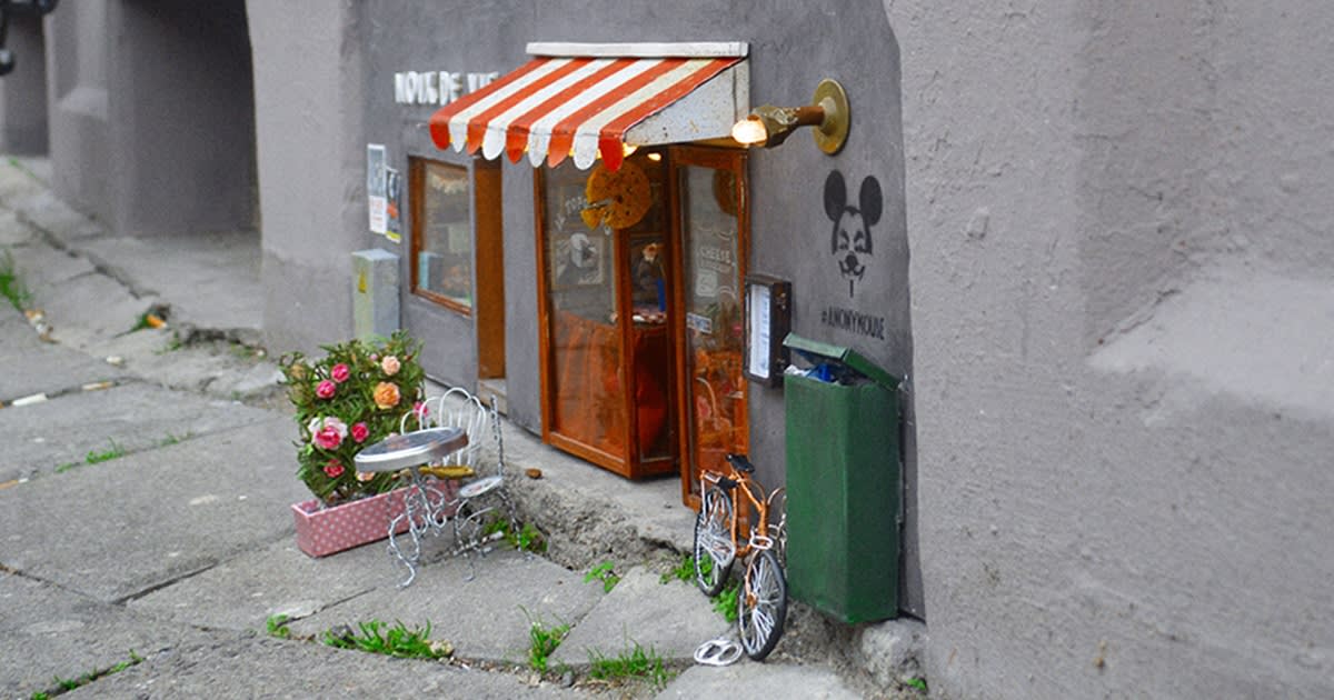 'AnonyMouse' Street Artists Install Miniature Shops and Restaurants for Mice on City Streets