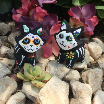 Day of the Dead Cat Sculpture