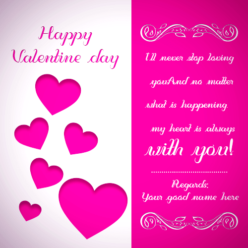 Write Name On Valentine Day Love Messages Card