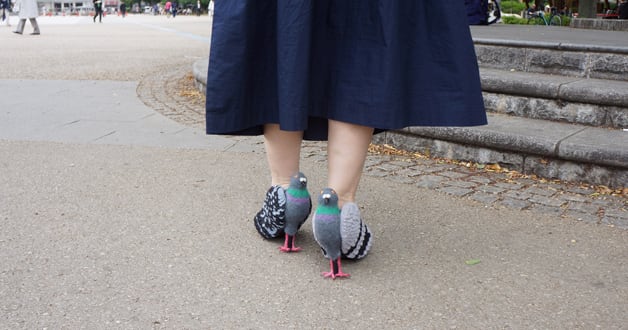 Japanese Designer Creates a Pair of Realistic Pigeon Shoes to Make Friends With the Local Birds