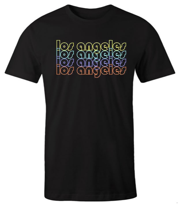 Los Angeles City Neon Lights impressive graphic T Shirt
