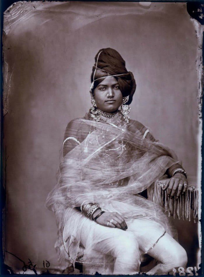 Gorgeous portraits of the women of the royal harem of Ram Singh II, Maharaja of Jaipur, taken between 1857 and 1865. The photos were taken by the Maharaja himself, who was an avid photographer. Via the Maharaja Sawai Man Singh II Museum.